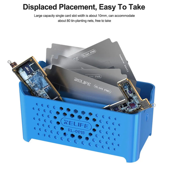 RELIFE RL-001S Tin Planting Net Storage Box Large Capacity Organizer Compact Design - Blue - 3