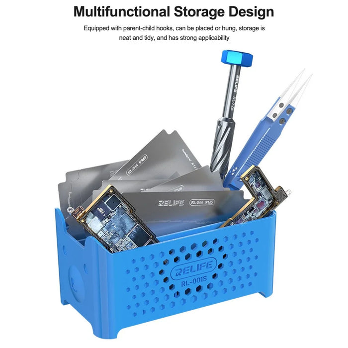 RELIFE RL-001S Tin Planting Net Storage Box Large Capacity Organizer Compact Design - Blue - 4