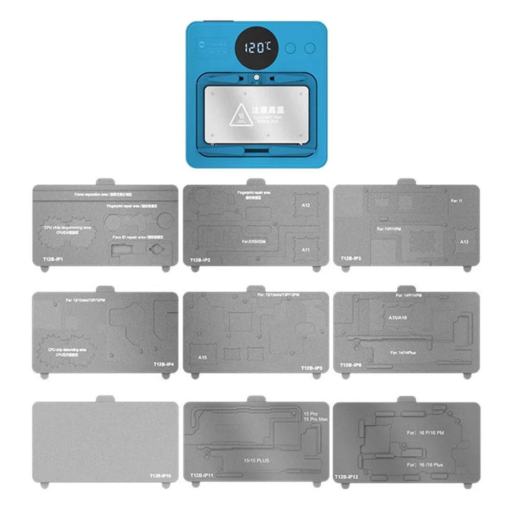 SUNSHINE SS-T12B 9 in 1 Smart Repair Heating Platform Kit Motherboard Layering Tinning Desoldering - US Plug - 1