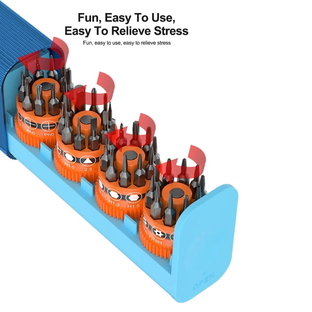 RELIFE RL-5122 43 in 1 Rotary Screwdriver Tool Set Innovative Rotating Shaft with 40 Screwdriver Bits - 3