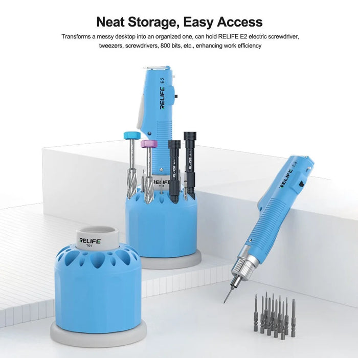 RELIFE T01 Multifunctional Rotating Storage Box Holder 25 Holes Design Screwdriver Storage Organizer - 3