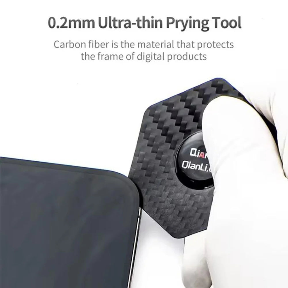 QIANLI High Flexibility Carbon Fiber Pry Tool Multifunctional Spudger for Phone Repair Disassembly - Peanut Shape - 3