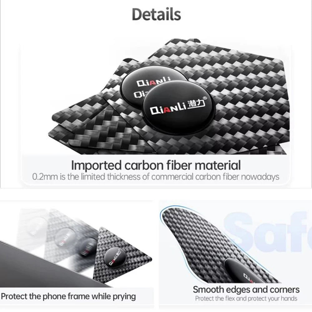 QIANLI High Flexibility Carbon Fiber Pry Tool Multifunctional Spudger for Phone Repair Disassembly - Peanut Shape - 6