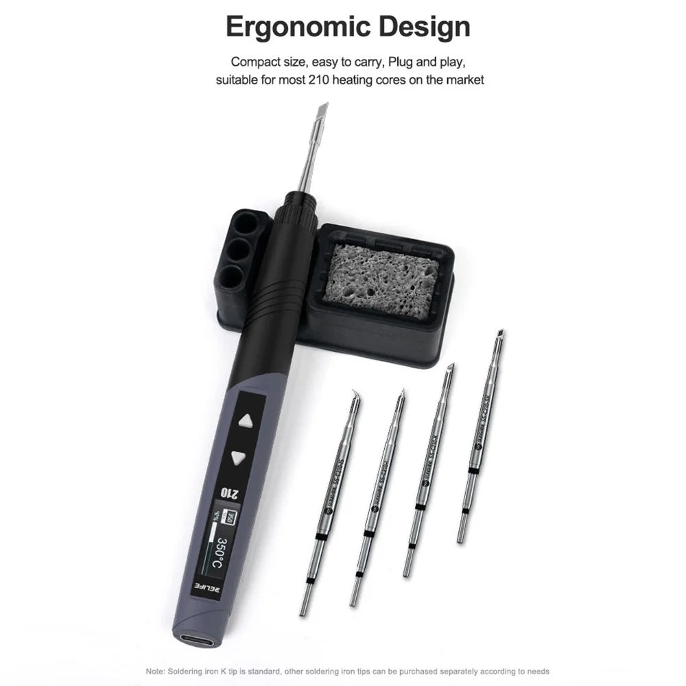 RELIFE RL-210 Portable Soldering Iron with OLED Display Fast Heating for Electronic Devices - 7