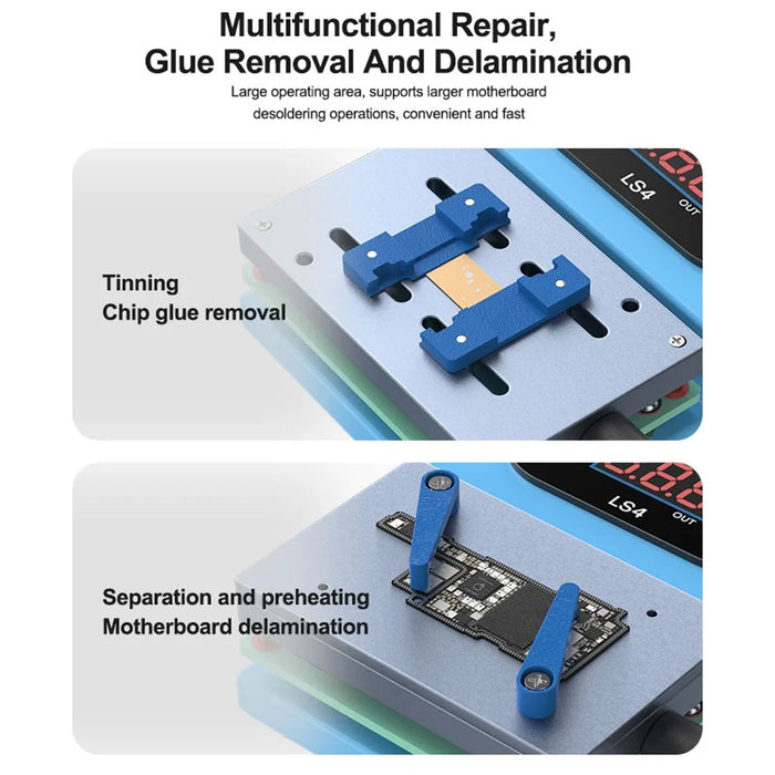 SUNSHINE LS4 Multi-Function Heating Platform Glue Removal Layering Machine Chip Desoldering Preheating Station - EU Plug - 4