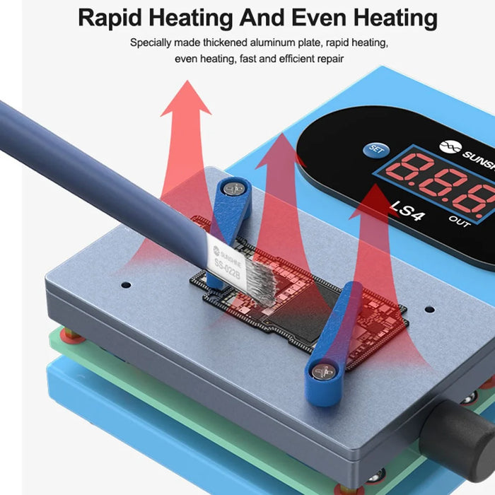 SUNSHINE LS4 Multi-Function Heating Platform Glue Removal Layering Machine Chip Desoldering Preheating Station - EU Plug - 5