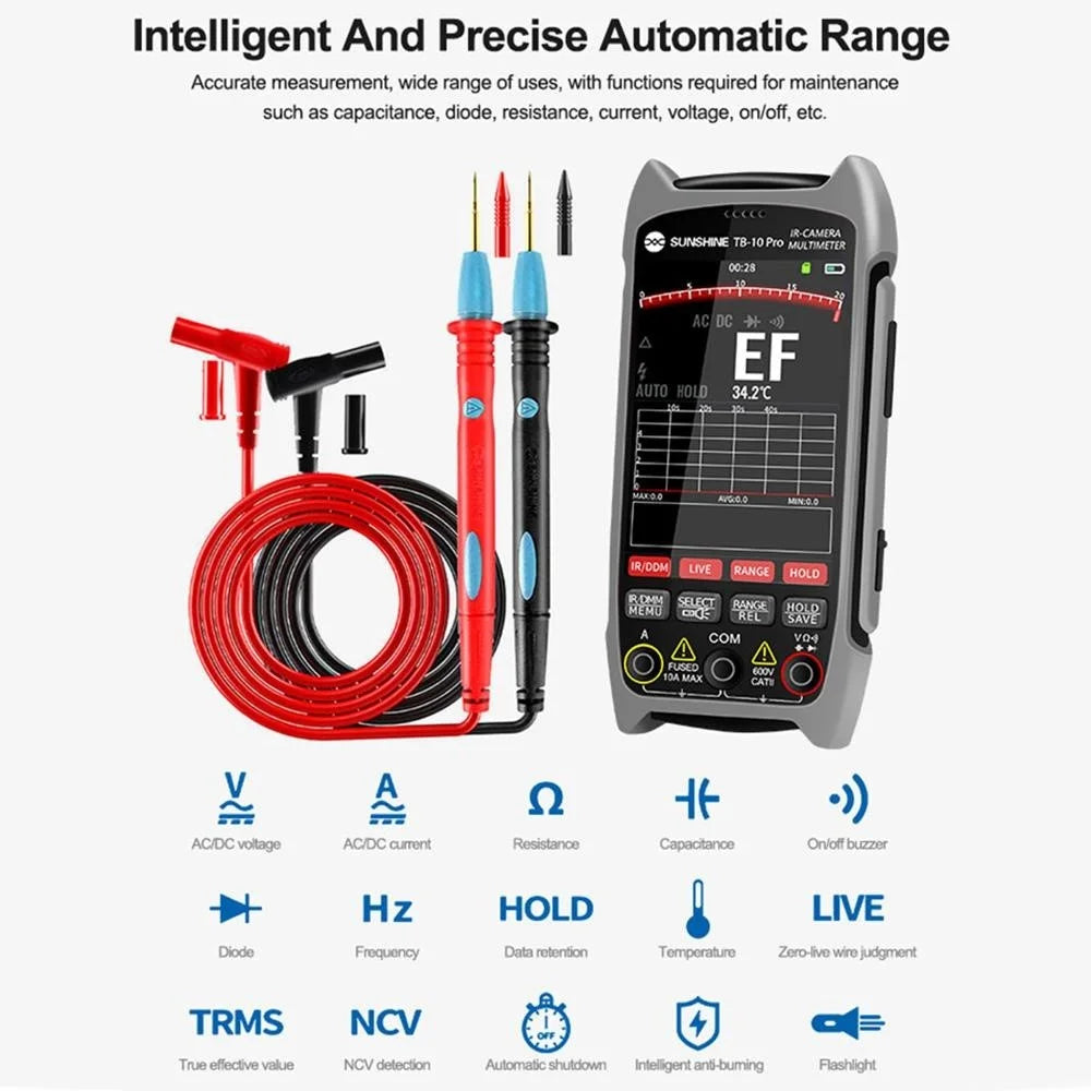SUNSHINE TB-10 Pro Handheld Thermal Imager Multimeter Infrared Imaging for Phone Repair / PCB Testing - 5