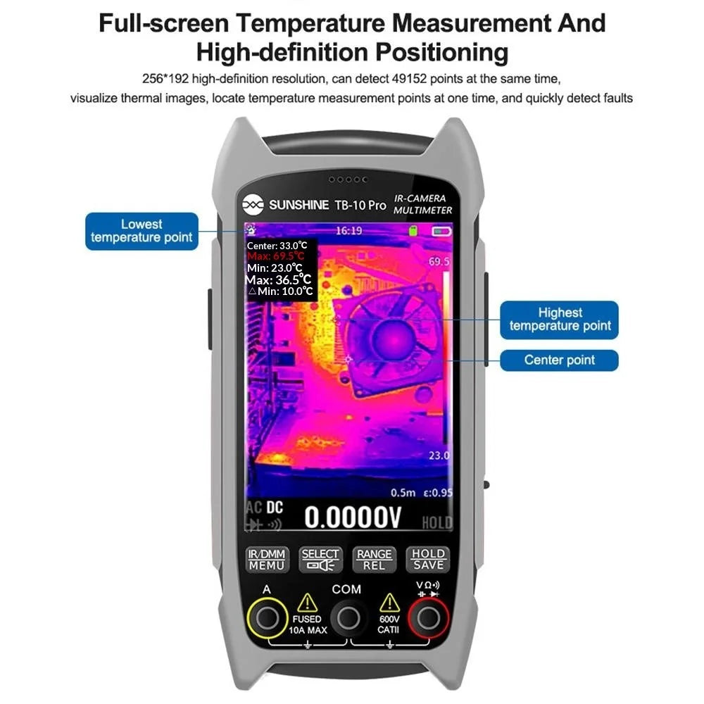 SUNSHINE TB-10 Pro Handheld Thermal Imager Multimeter Infrared Imaging for Phone Repair / PCB Testing - 6