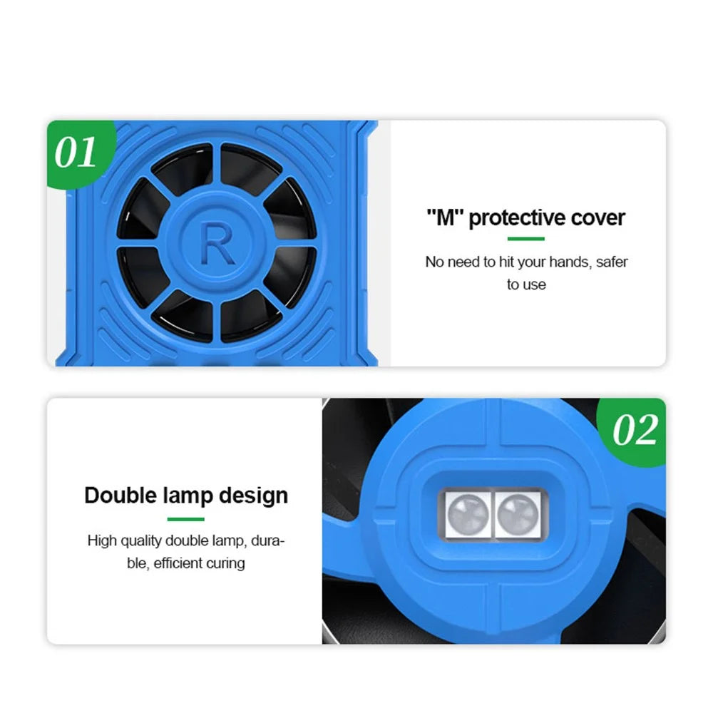 RELIFE RL-014E UV Curing Cooling Fan Smoke Exhaust Dust Display Mini Working Fan with 3-Speed Adjustment - 7