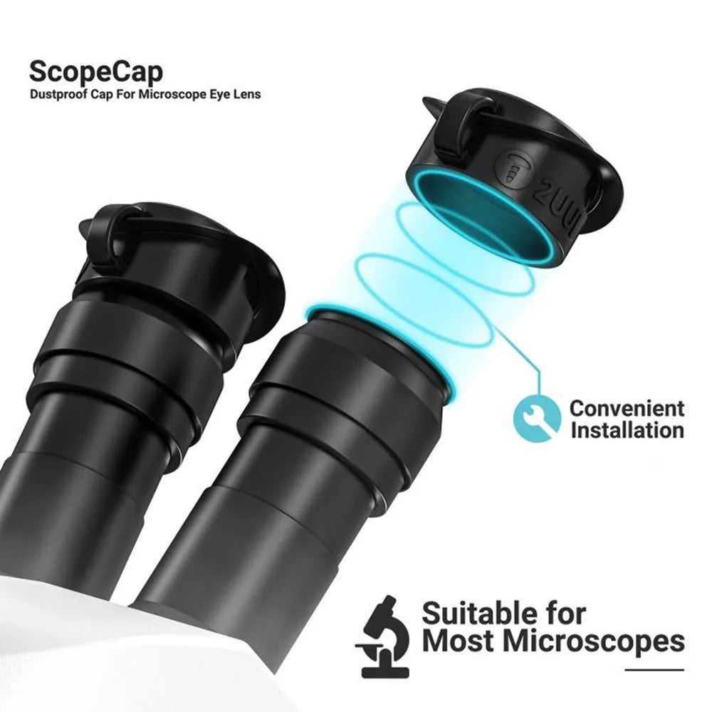 2UUL MS81 2Pcs Dustproof Cap Microscope Eyepieces Dust Cover Protective Lens Cap - 4