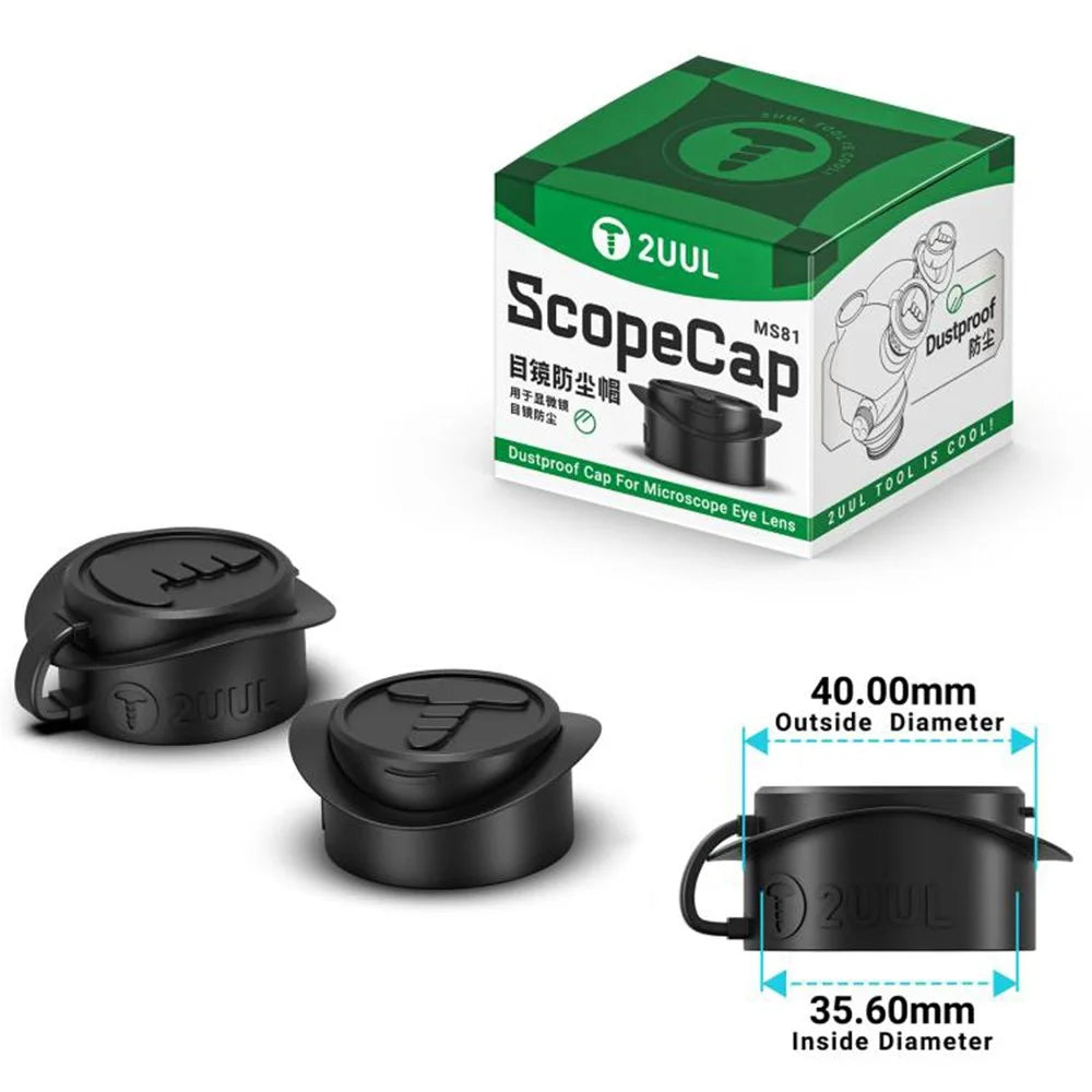 2UUL MS81 2Pcs Dustproof Cap Microscope Eyepieces Dust Cover Protective Lens Cap - 5