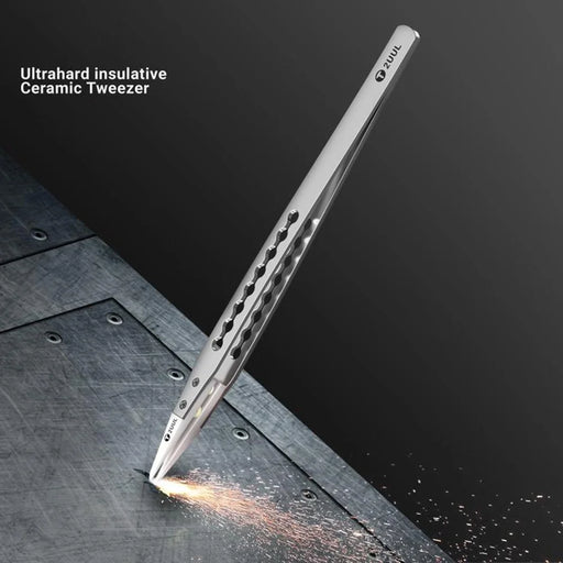 2UUL TW31 Ultrahard Insulated Ceramic Tweezers Anti Static Precision Tips for Phone CPU IC PCB Repair - 2