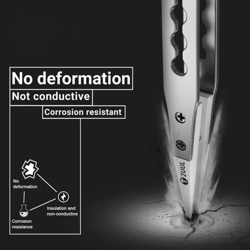 2UUL TW31 Ultrahard Insulated Ceramic Tweezers Anti Static Precision Tips for Phone CPU IC PCB Repair - 5