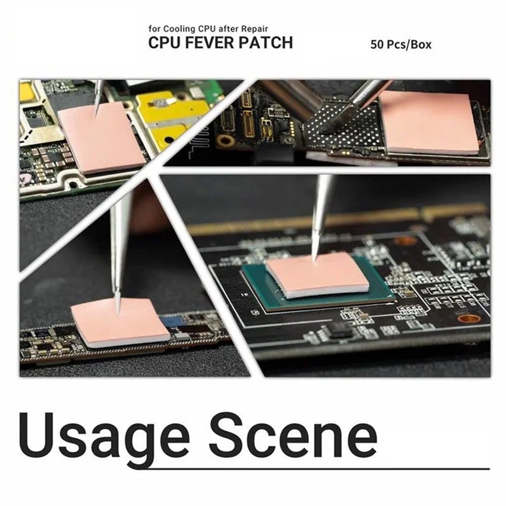 2UUL SC09 50PCS / Box Insulation Thermal Conductivity Pad for Mobile Phone PCB BGA CPU Chip Repair - 4