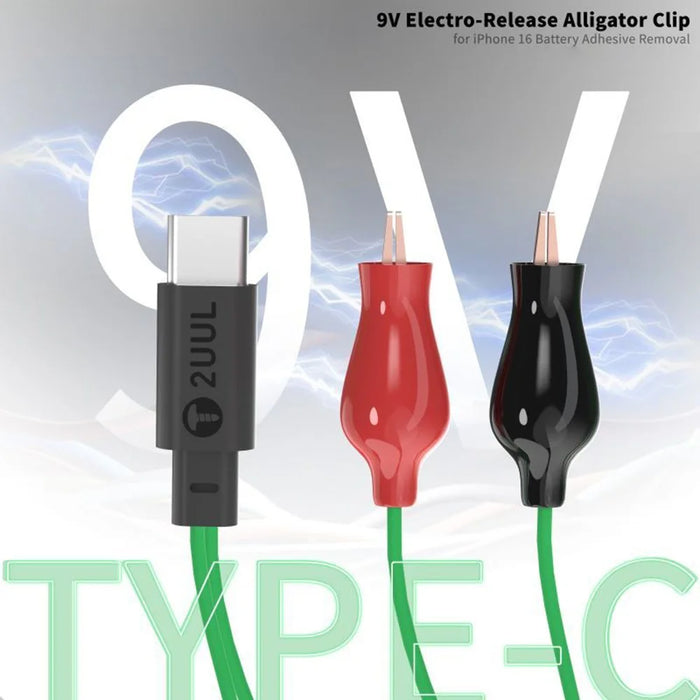 2UUL PW03 9V Efficient Electro Battery Release Alligator Clip for iPhone 16 Battery Adhesive Removal Hand Tools - 5