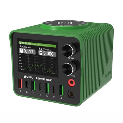 2UUL PC01 Power Max Multi-Port Charger 200W Adjustable Voltage Power Supply Wireless Charging Repair Station - 1