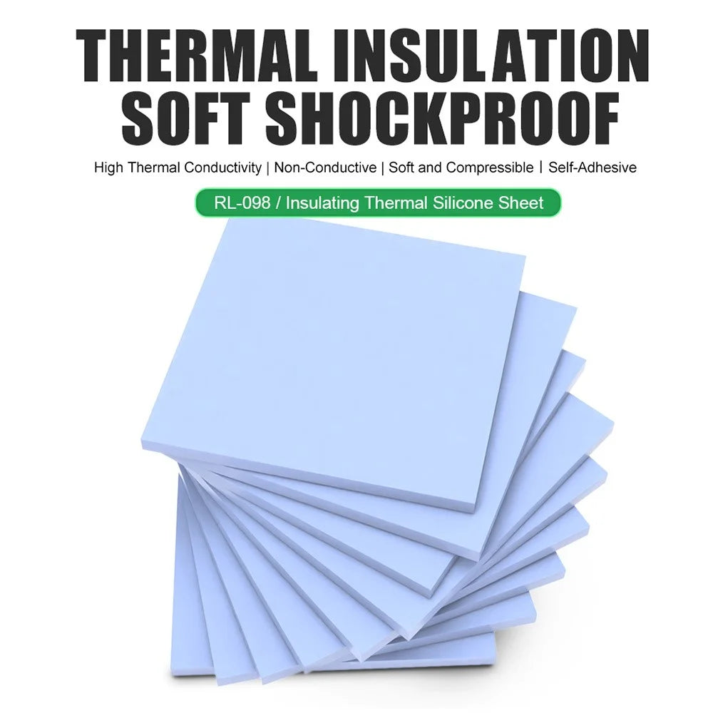 RELIFE RL-098 100PCS Insulating Thermal Silicone Sheet High Thermal Conductivity Non-Conductive Pad - 3