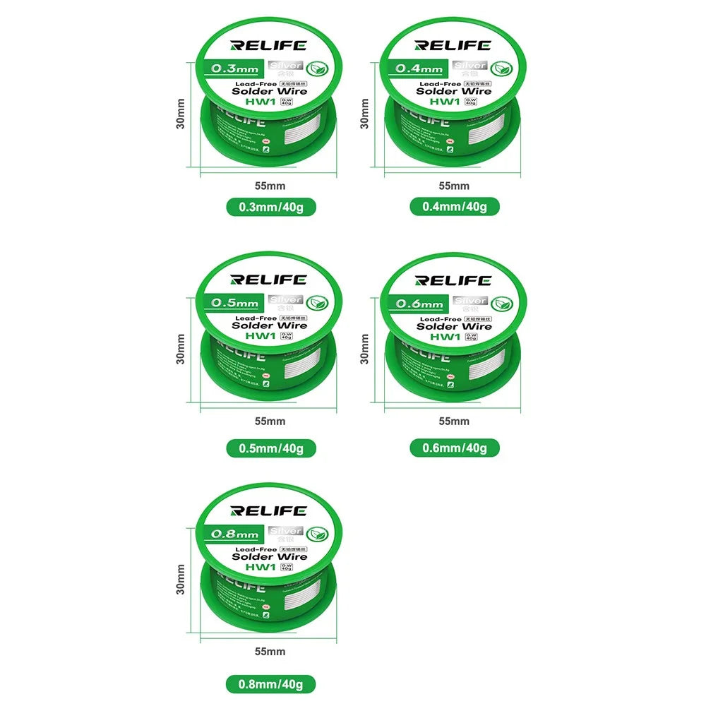 RELIFE HW1 40g Lead-Free Solder Wire 0.3mm Circuit Boards Tools for Mobile Phone Appliance - 6