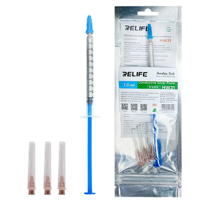 RELIFE HW31 1.0ml Conductive Silver Paste for Ribbon Cable Phone Circuit Repair - 1