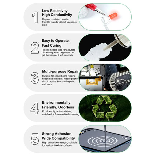 RELIFE HW31 1.0ml Conductive Silver Paste for Ribbon Cable Phone Circuit Repair - 2