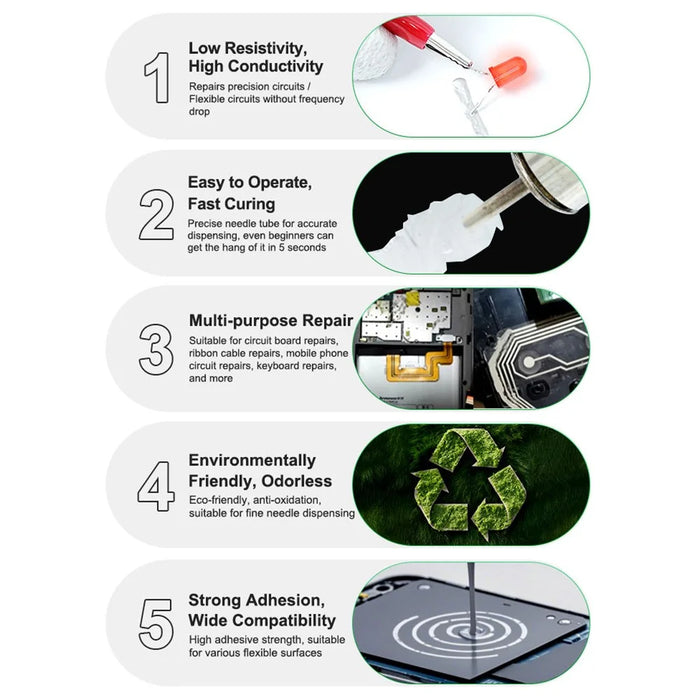 RELIFE HW31 1.0ml Conductive Silver Paste for Ribbon Cable Phone Circuit Repair - 2