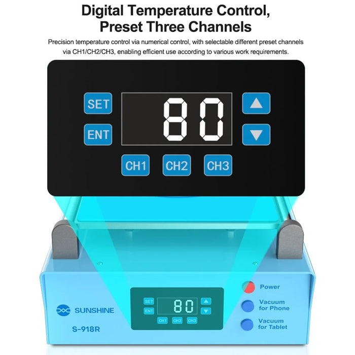 SUNSHINE S-918R LCD Vacuum Screen Separator Phone LCD Glass Removing Changing Repair Machine - EU Plug - 7