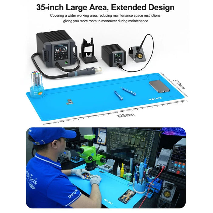 RELIFE RL-004DQ 35 inch Silicone Repair Pad High Temperature Resistant for BGA PCB Mobile Phone Soldering Repair Work Mat - 5