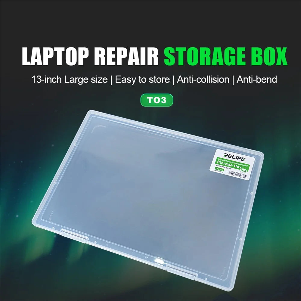 RELIFE TO3 Laptop Repair Storage Box 13 inch Tablet Phone Repair Motherboard Screws Chip Protection Organizer - 4