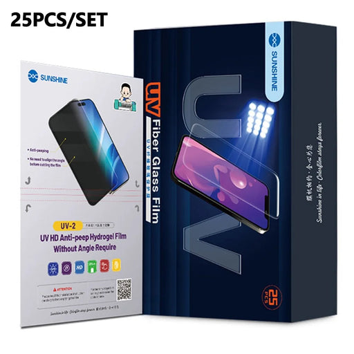 SUNSHINE 25PCS UV-2 Screen Protector No Angle Privacy PET Film for Phones Watches AirPods Cameras - 1