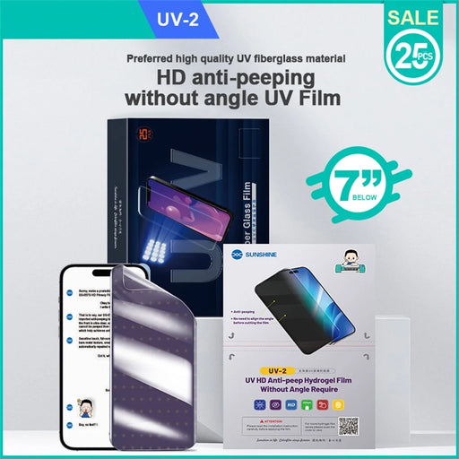 SUNSHINE 25PCS UV-2 Screen Protector No Angle Privacy PET Film for Phones Watches AirPods Cameras - 2