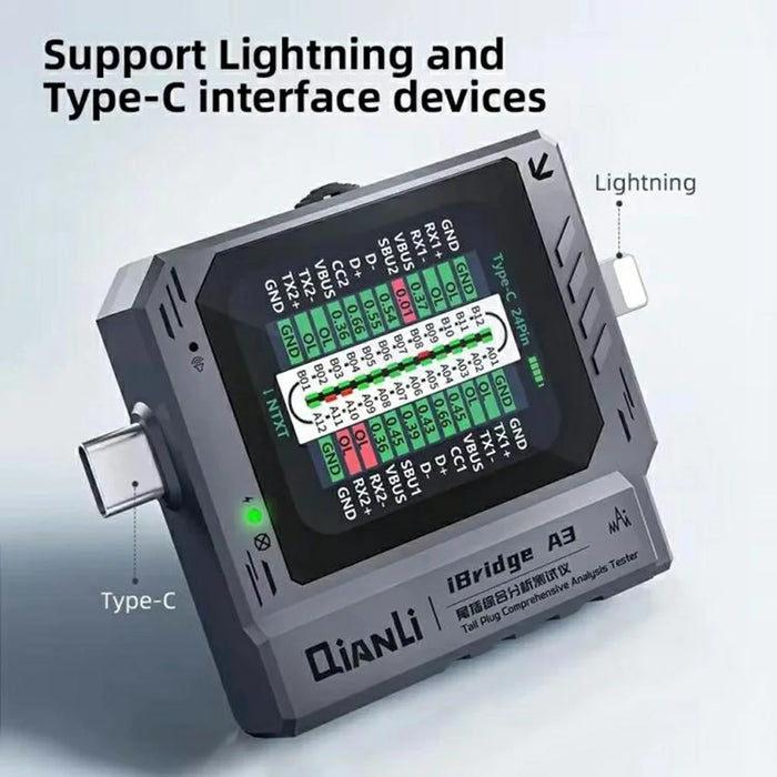 QIANLI iBridge A3 For iP  /  Type-C Charging Port Comprehensive Analysis Tester Automatic Scanner with HD Display - 3
