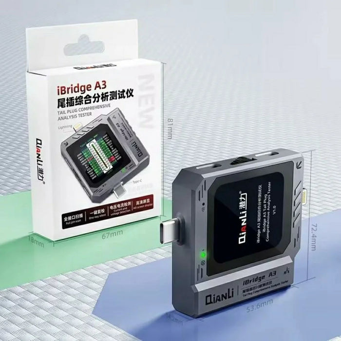 QIANLI iBridge A3 For iP  /  Type-C Charging Port Comprehensive Analysis Tester Automatic Scanner with HD Display - 7