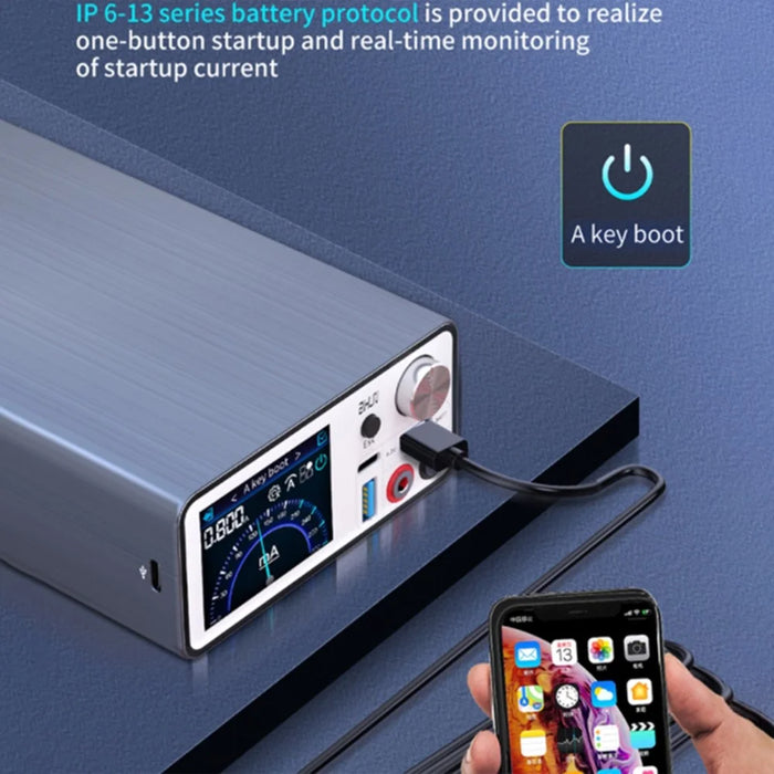 AIXUN P2408 Intelligent Stabilized Power Supply for iPhone Android Fast Charge Detection DC Adjustable 24V / 8A - EU Plug - 4
