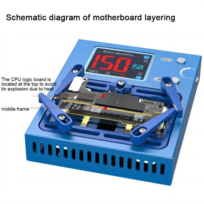 AIXUN iHeater Pro Desoldering Station with Heating Module for iPhone X - 16 Pro Max Motherboard Repair Tools - EU Plug - 4