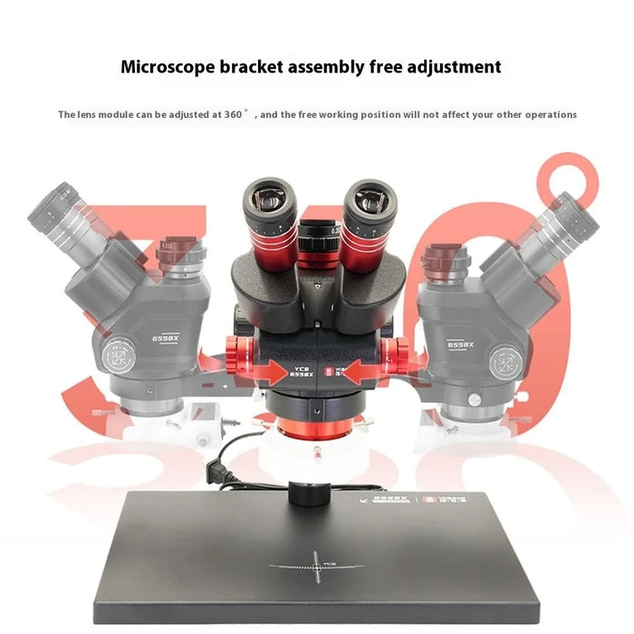 YCS Repair Master 6558x Trinocular Microscope with Adjustable Bracket / Large Base - 5