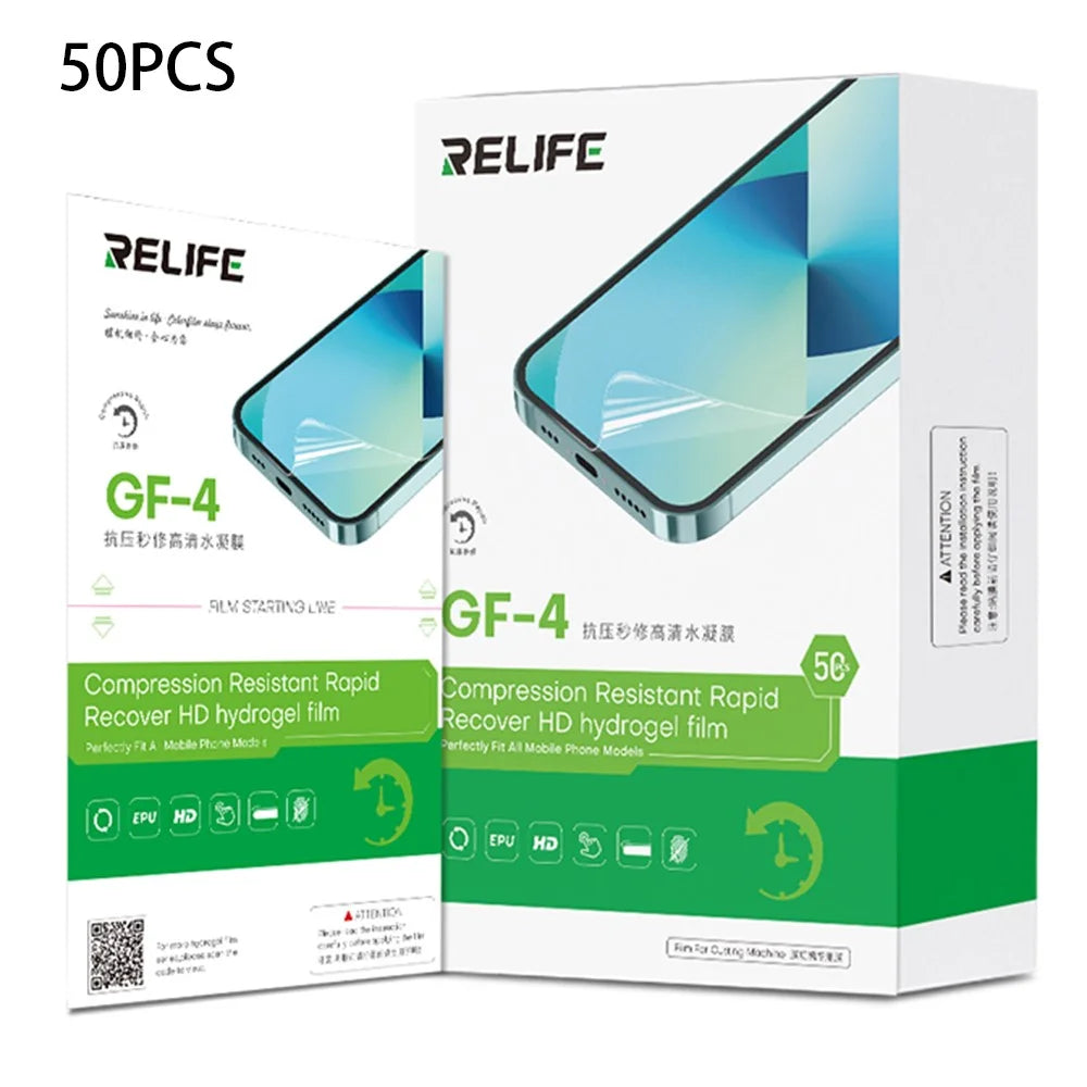 RELIFE GF-4 50Pcs Hydrogel Screen Protector Anti Pressure Self Healing HD Screen Film for Mobile Phones - 1
