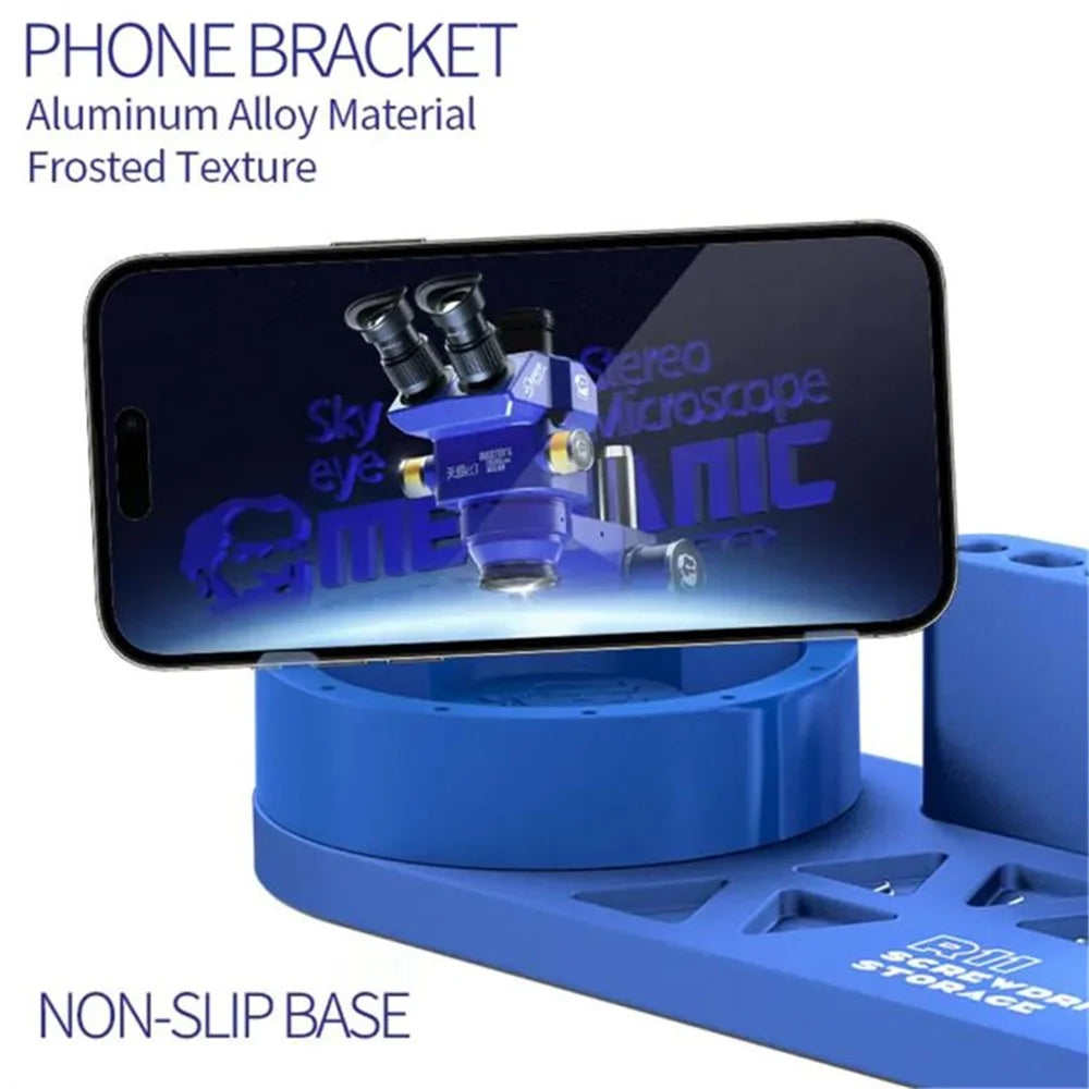 MECHANIC R11 Aluminum Alloy Storage Rack for Tweezers / Screwdrivers Organizer with Phone Stand - 3