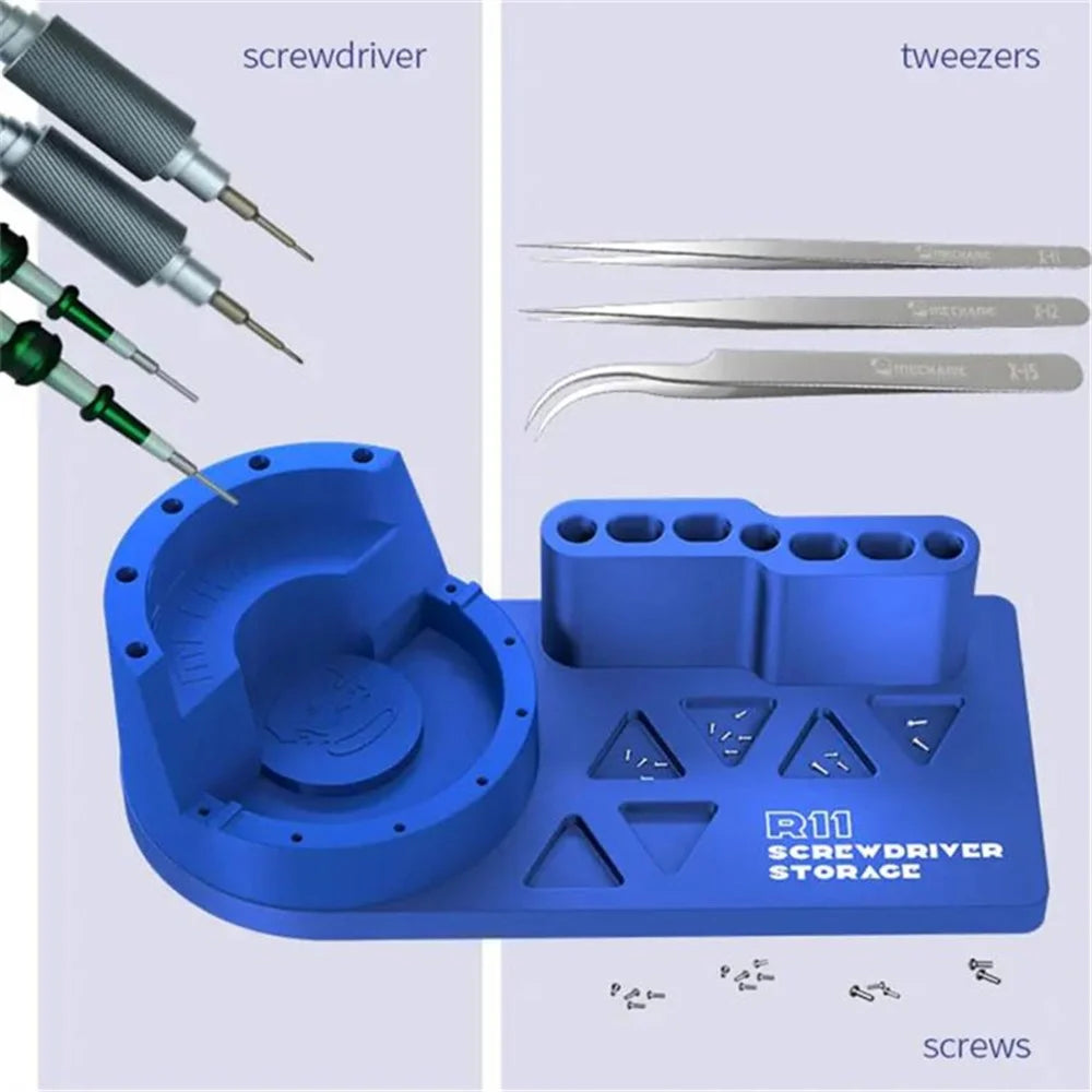 MECHANIC R11 Aluminum Alloy Storage Rack for Tweezers / Screwdrivers Organizer with Phone Stand - 4