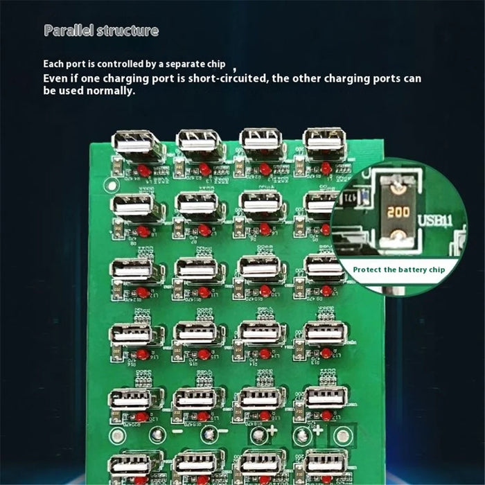 BEST 32T-2A 32 Port Multi Function Charging Station USB Charger Smart Fast Charging for Multiple Devices - 4