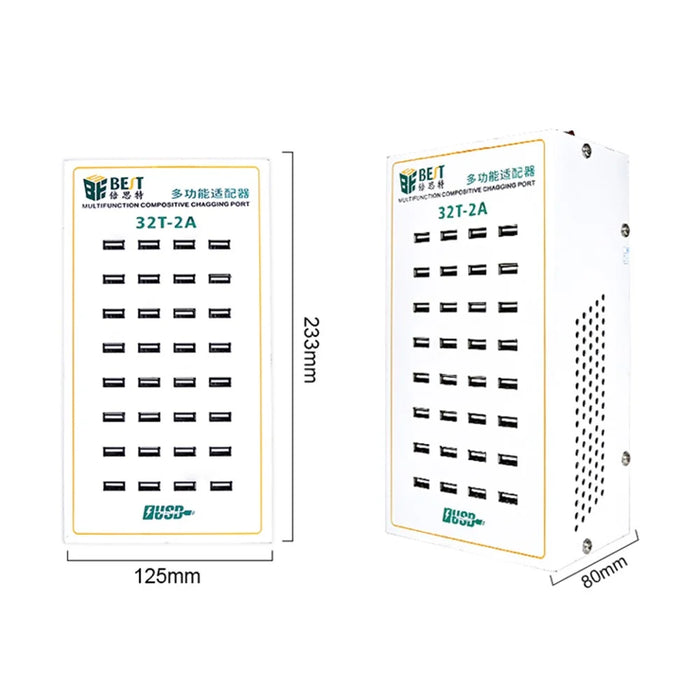 BEST 32T-2A 32 Port Multi Function Charging Station USB Charger Smart Fast Charging for Multiple Devices - 5