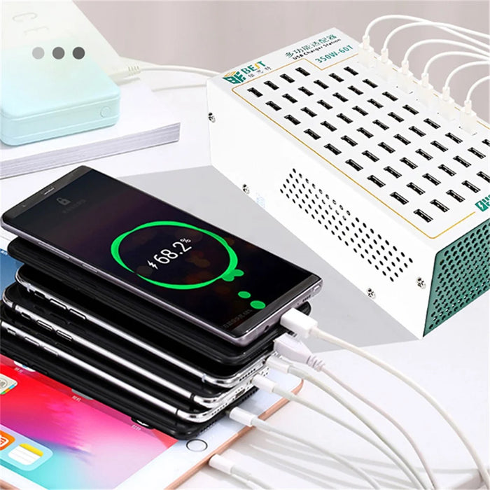 BEST 350W-60T 60 Port Multi Function Charging Station USB Charger Smart Fast Charging for Mobile Devices - 3