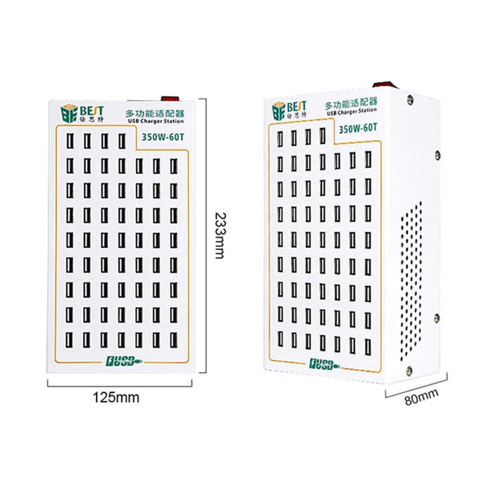 BEST 350W-60T 60 Port Multi Function Charging Station USB Charger Smart Fast Charging for Mobile Devices - 5