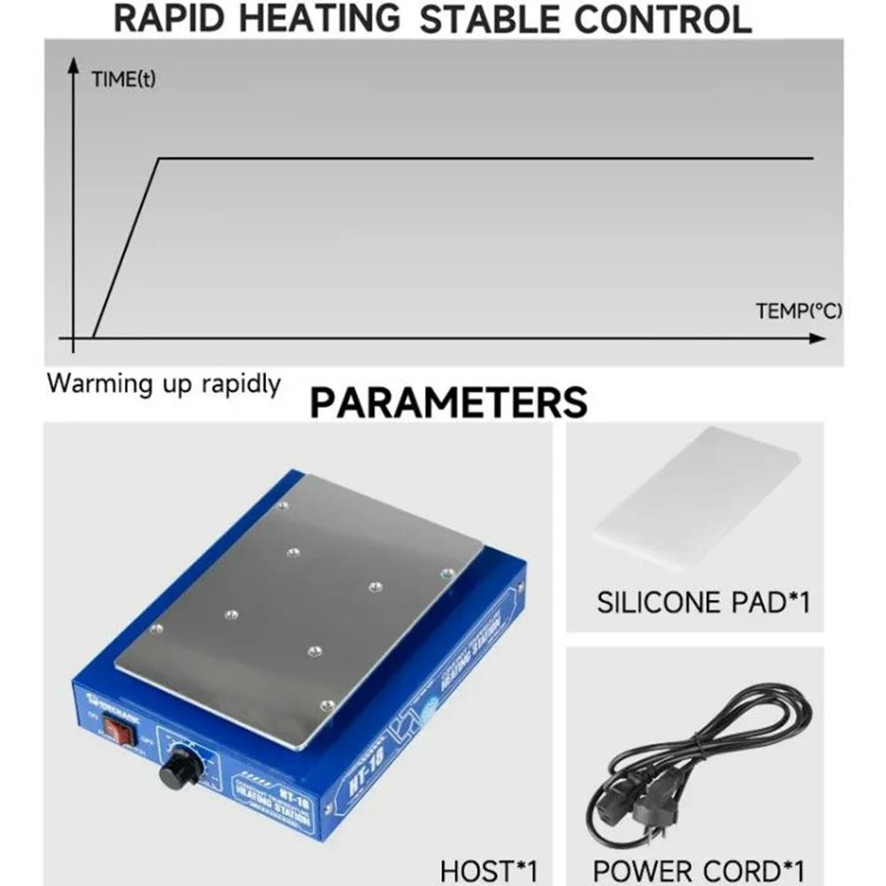 MECHANIC HT-18 Intelligent Digital Temperature Control Heating Platform for Circuit Board Repair, Mobile Phone Screen Removal - EU Plug - 4