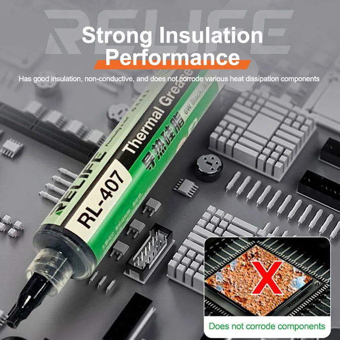 RELIFE RL-407 Thermal Silicone Heat Sink Paste High Efficiency Cooling for CPU  /  GPU  /  Electronic Devices - Blue - 5