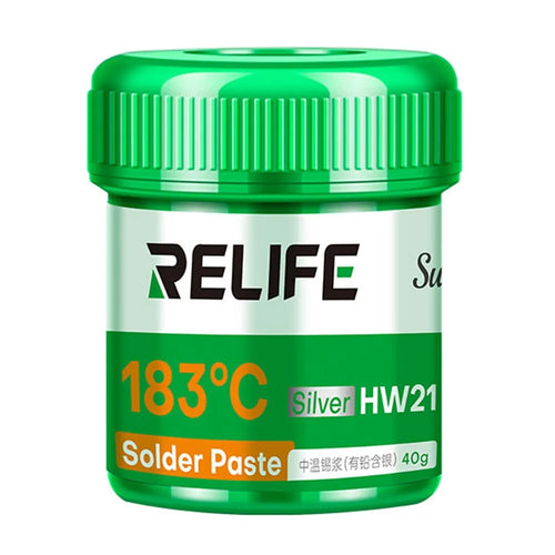 RELIFE HW21 Medium Temperature Solder Paste 40G  /  183-Degree Melting Point for Electronics Soldering (Containing Leaded Silver) - 1