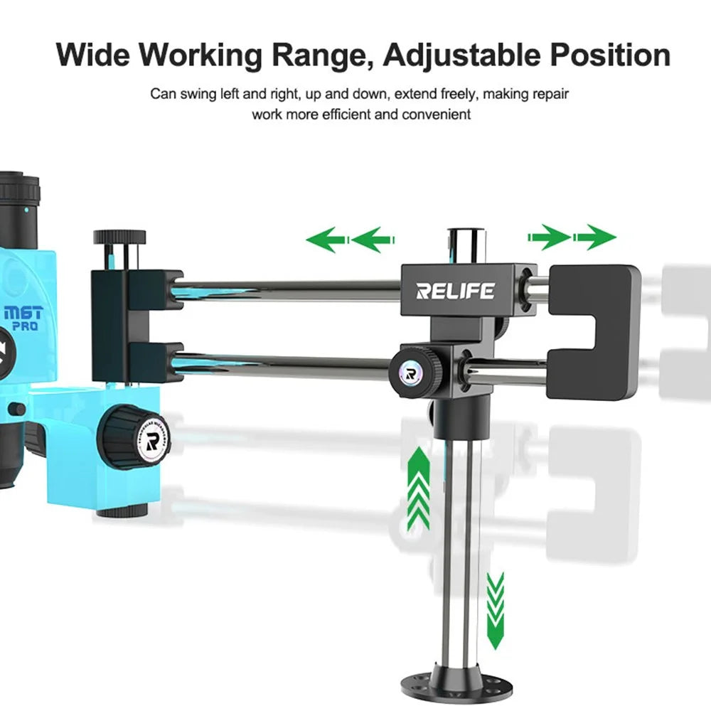 RELIFE MS2 Pro Dual-Bearing Dual-Rod Microscope Stand 360° Rotation  /  Multi-Angle Adjustment for Desktop Use - 4