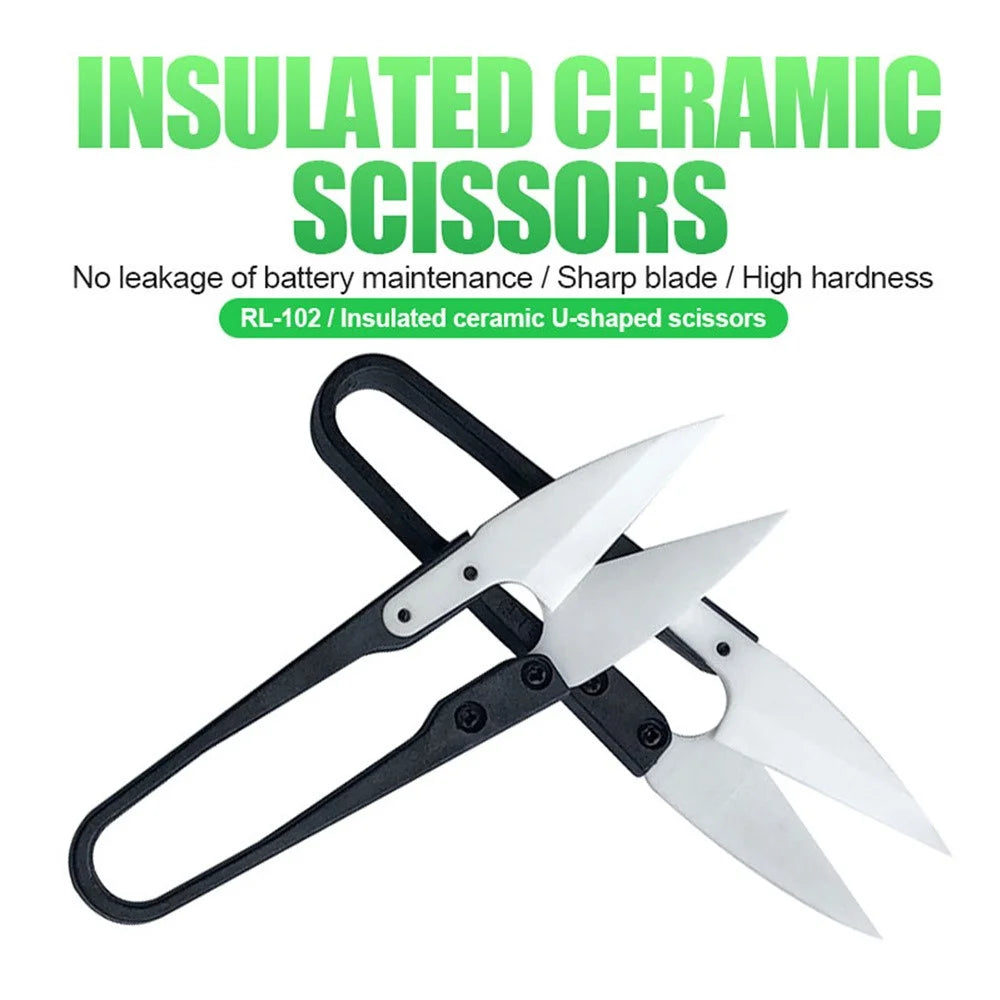 RELIFE RL-102 Ceramic Insulated U-Shaped Scissors for Battery Repair Scissors Cut Battery Cable Tool - 2