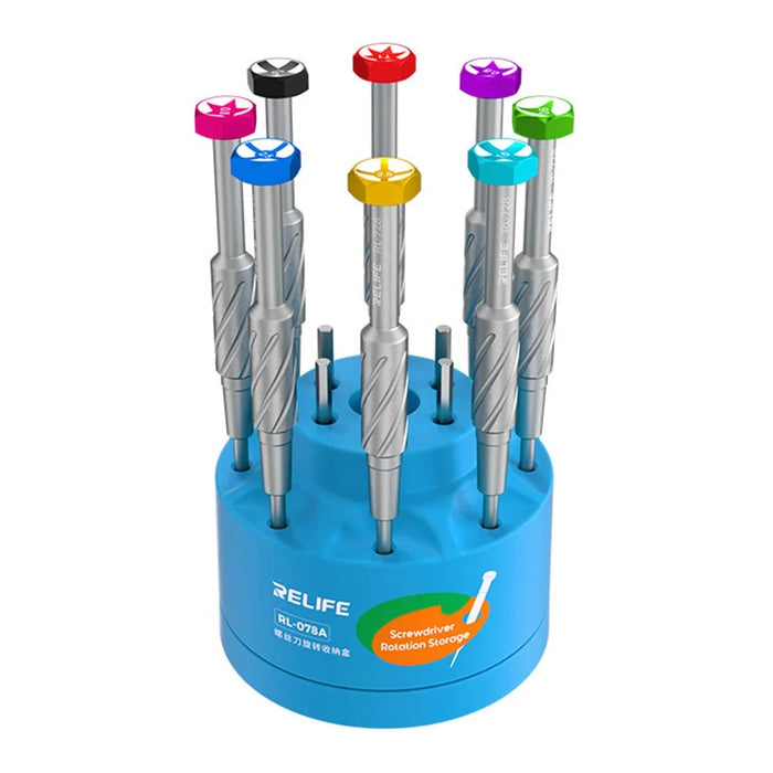 RELIFE RL-078A Rotating Storage Box for Screwdrivers Bits Soldering Tips 14-Hole Organizer Tool - 3