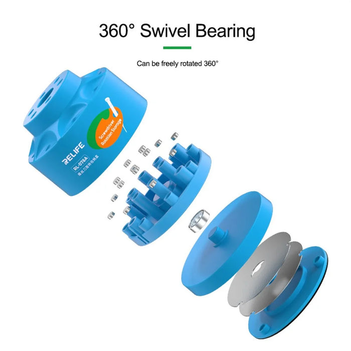 RELIFE RL-078A Rotating Storage Box for Screwdrivers Bits Soldering Tips 14-Hole Organizer Tool - 5
