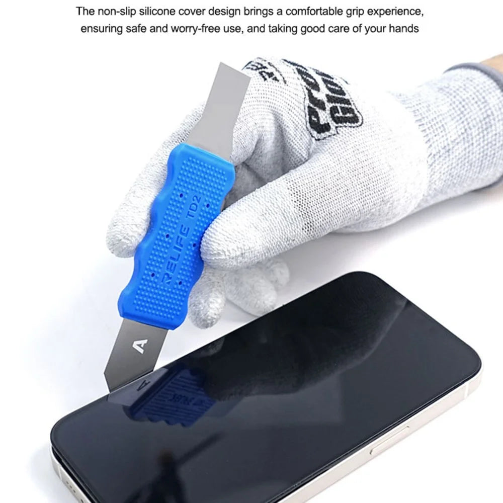 RELIFE TD2 Multifunctional Disassembly Tool for Phone Repair Precision Forged Bendable Steel with Non Slip Silicone Cover - A - 3